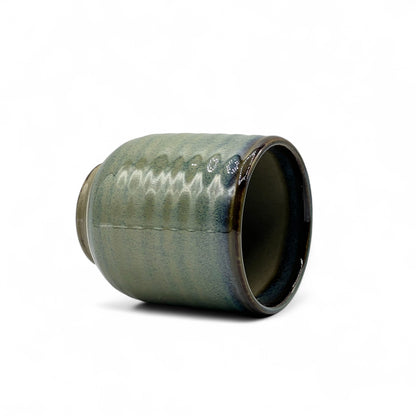 Ash Oribe Blue Mino-yaki Yunomi - Japanese Teacup