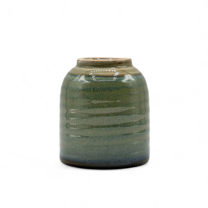 Ash Oribe Blue Mino-yaki Yunomi - Japanese Teacup