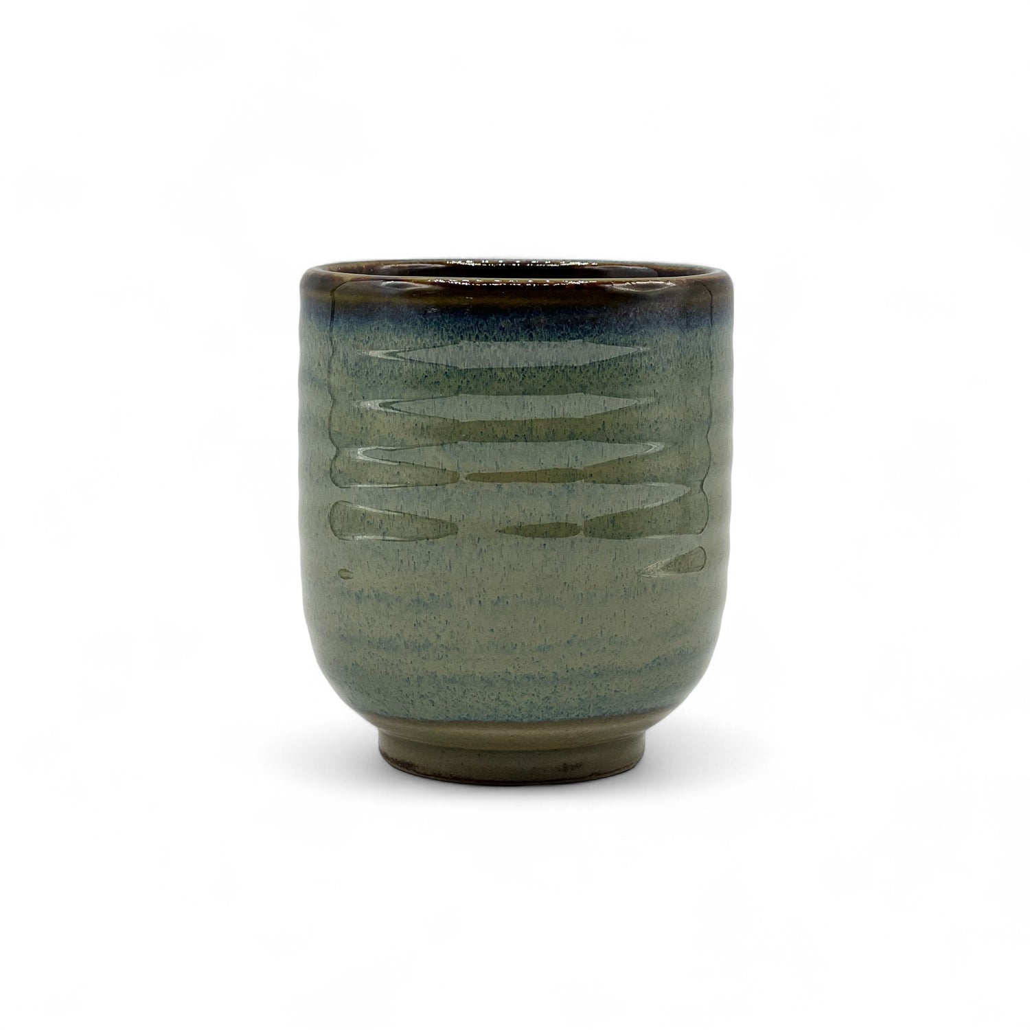 Ash Oribe Blue Mino-yaki Yunomi - Japanese Teacup