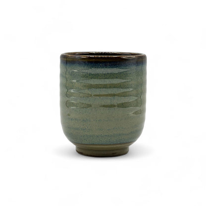 Ash Oribe Blue Mino-yaki Yunomi - Japanese Teacup