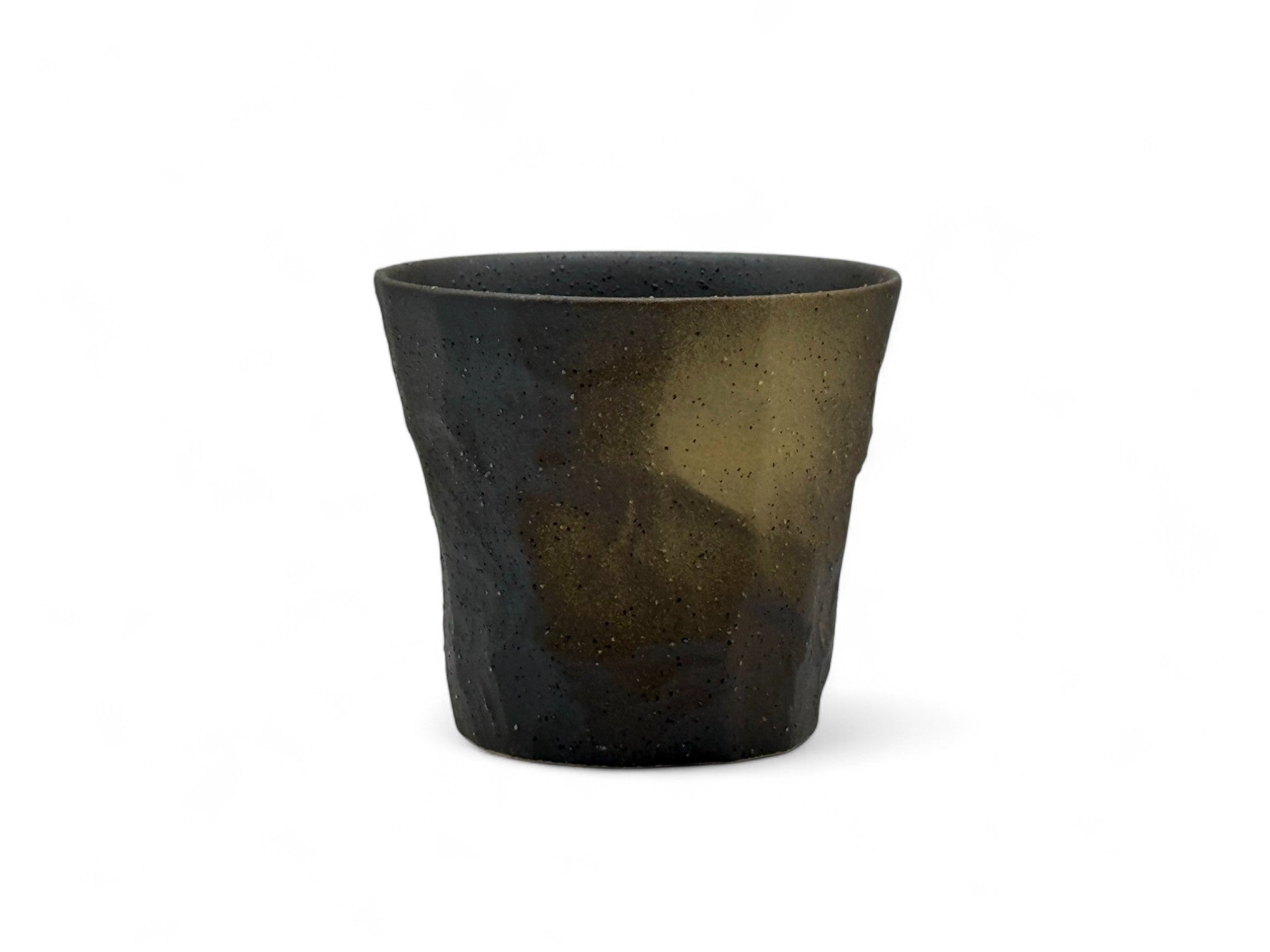 Udei Rock Brown Mino-yaki Yunomi - Japanese Teacup