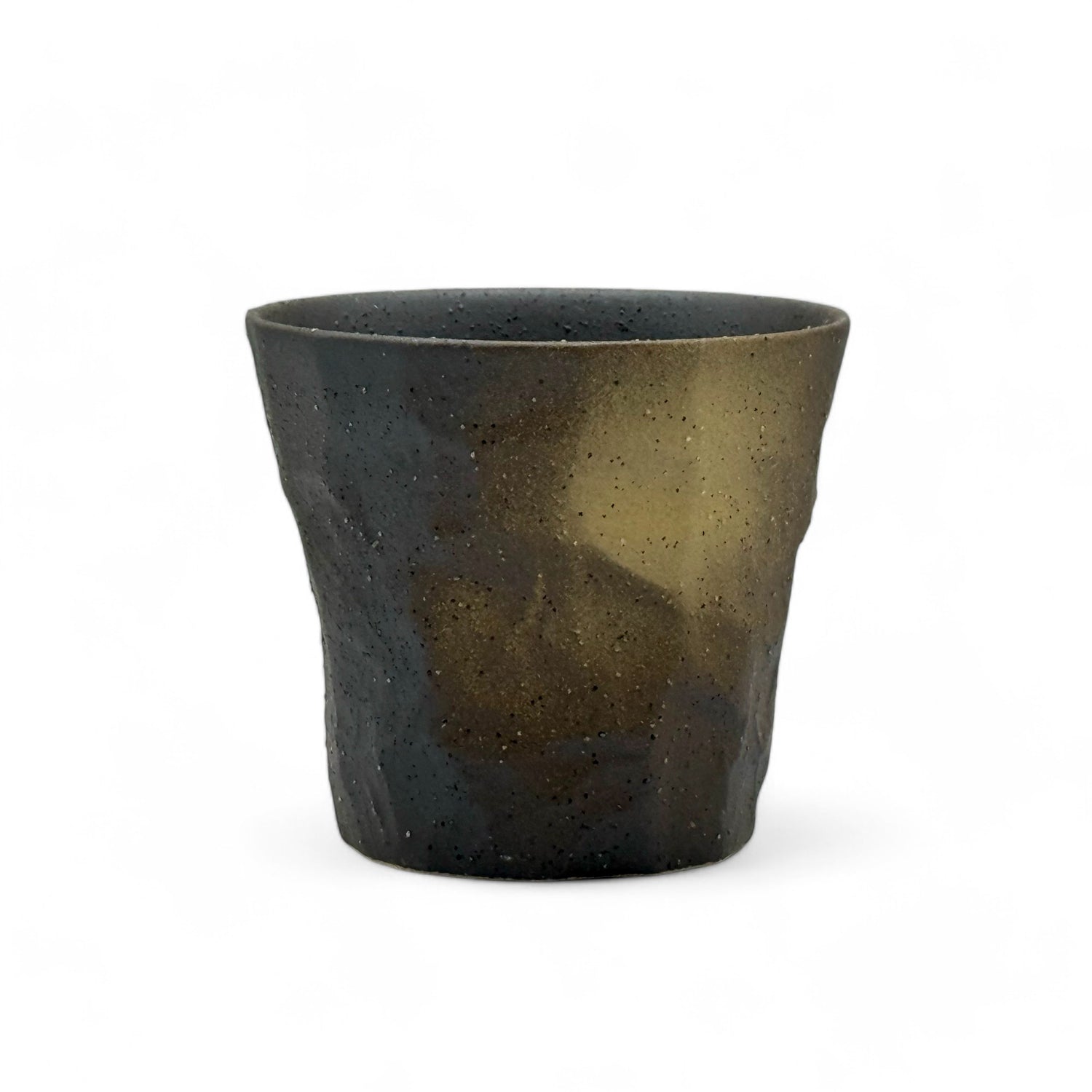 Udei Rock Brown Mino-yaki Yunomi - Japanese Teacup