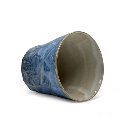 Gosu Rock Blue Mino-yaki Yunomi - Japanese Teacup