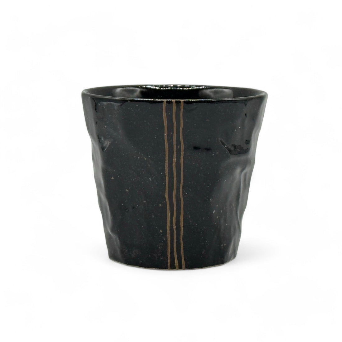 Kuro Rock Black Mino-yaki Yunomi - Japanese Teacup