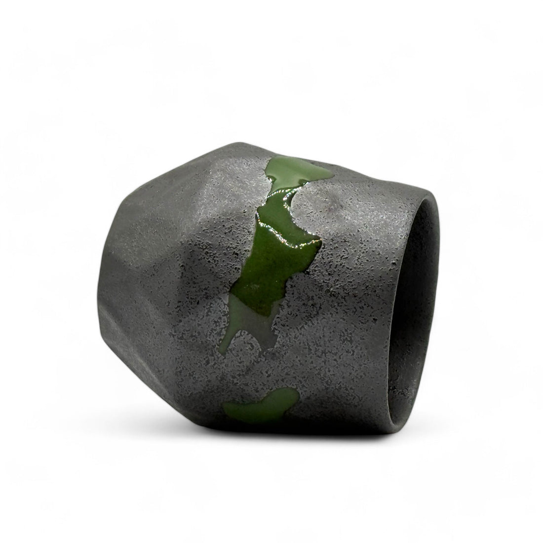 Kurobuki Ryusui Grey Green Mino-yaki Yunomi - Japanese Teacup