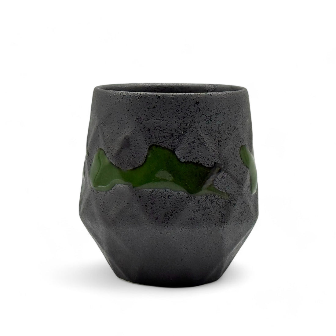 Kurobuki Ryusui Grey Green Mino-yaki Yunomi - Japanese Teacup