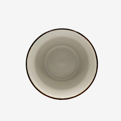 Shinogi Rust White Wide Yunomi - Japanese Teacup Teaware Inoue Tea