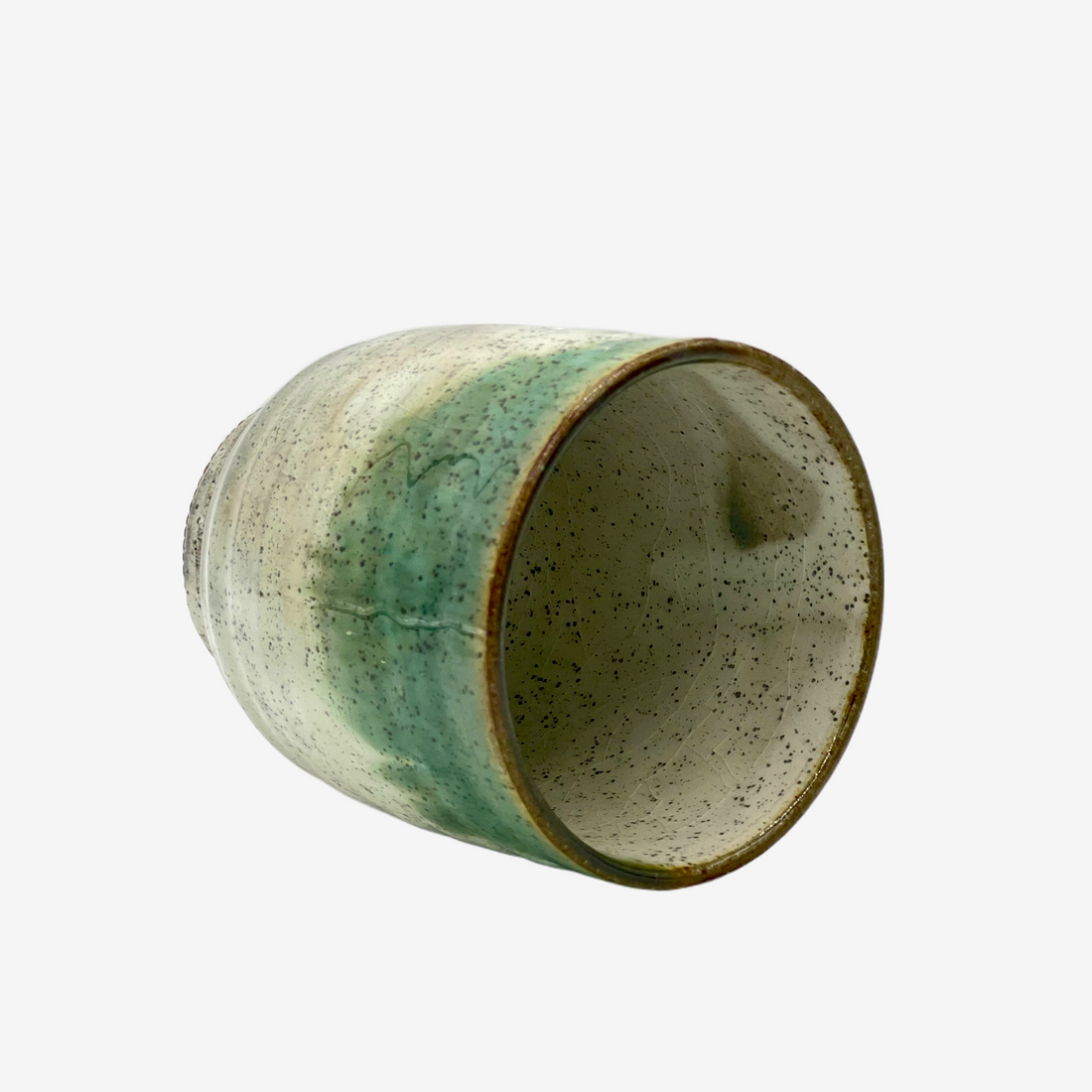 Kairagi Obe Green Yunomi - Japanese Teacup Teaware Inoue Tea