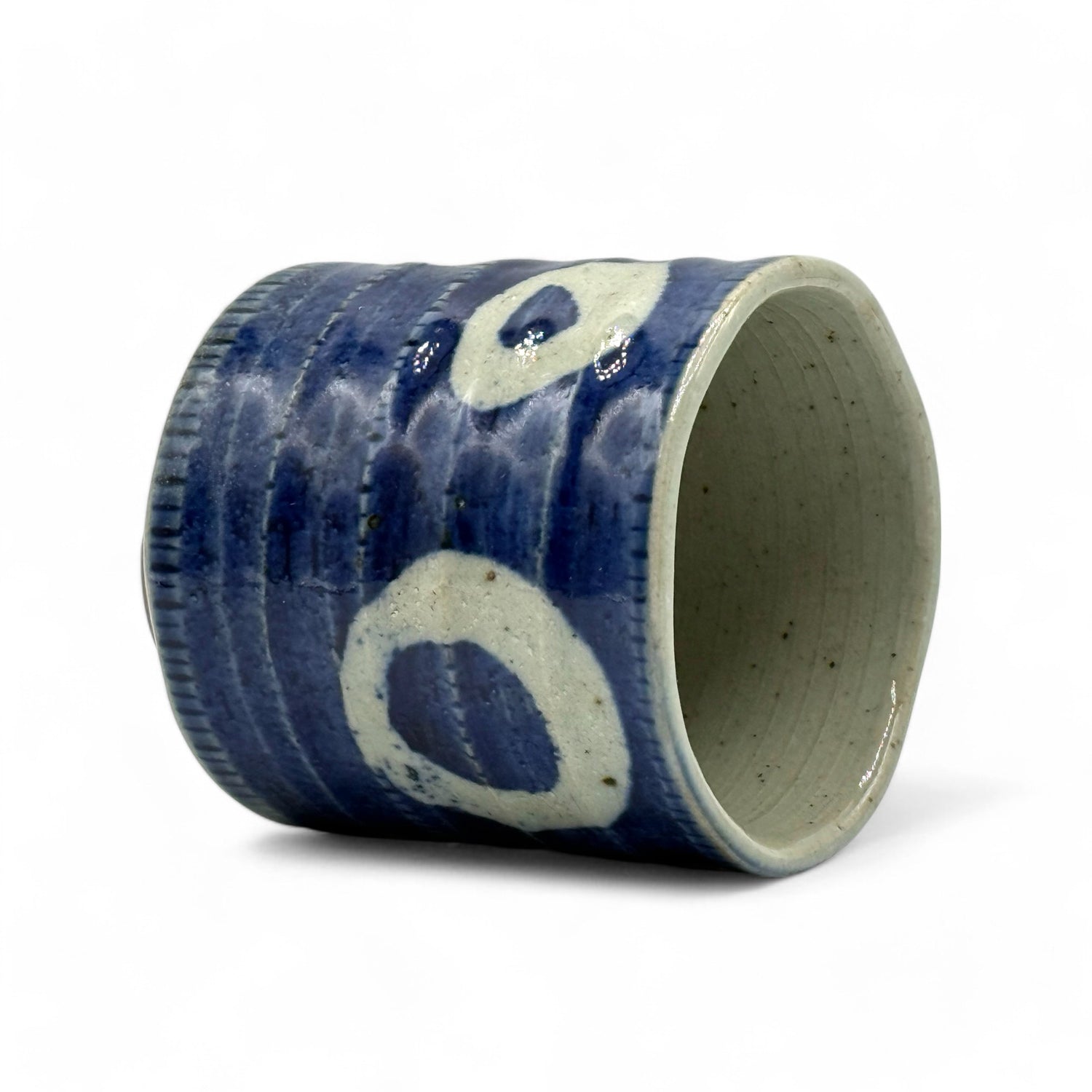 Marumon Blue Mino-yaki Yunomi - Japanese Teacup