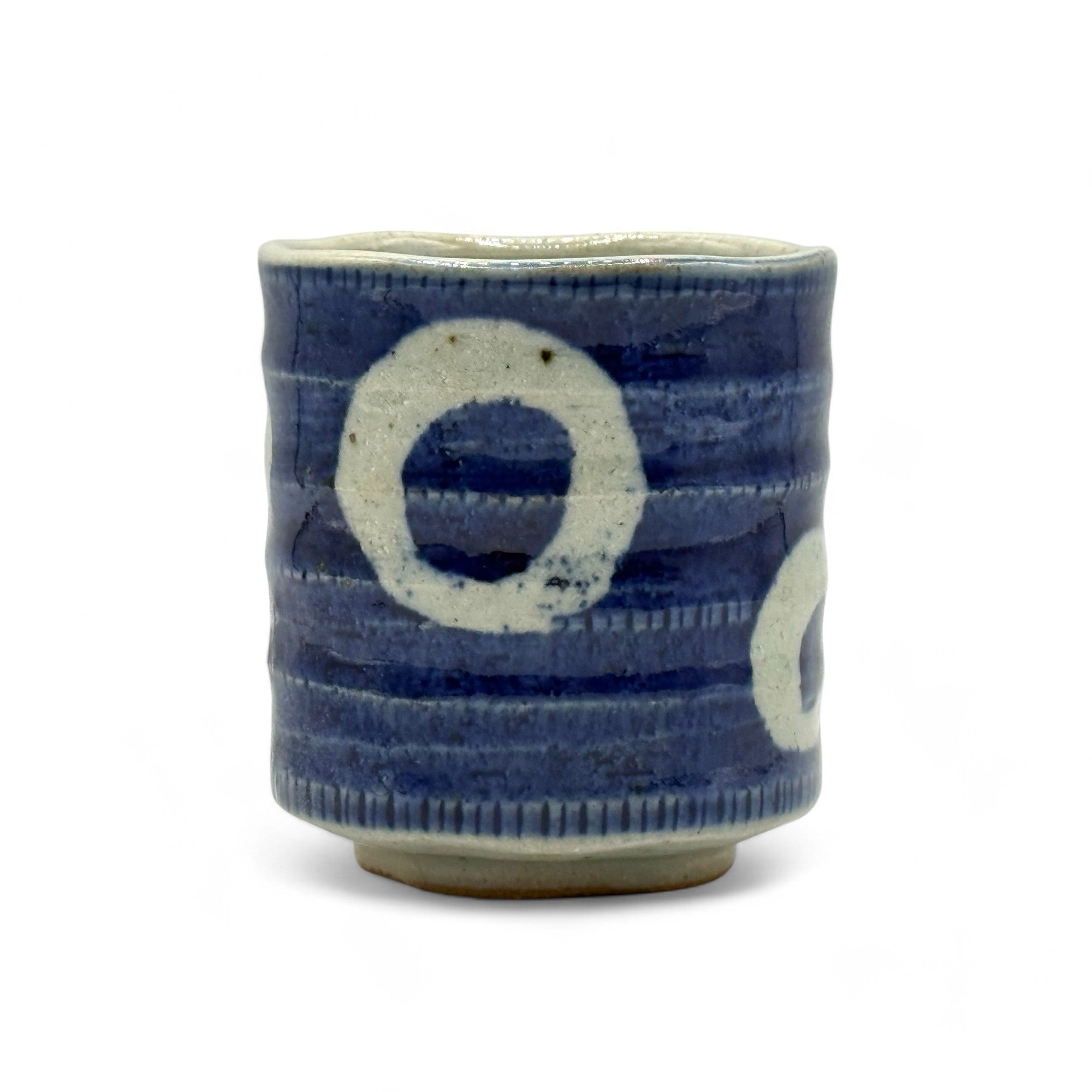 Marumon Blue Mino-yaki Yunomi - Japanese Teacup