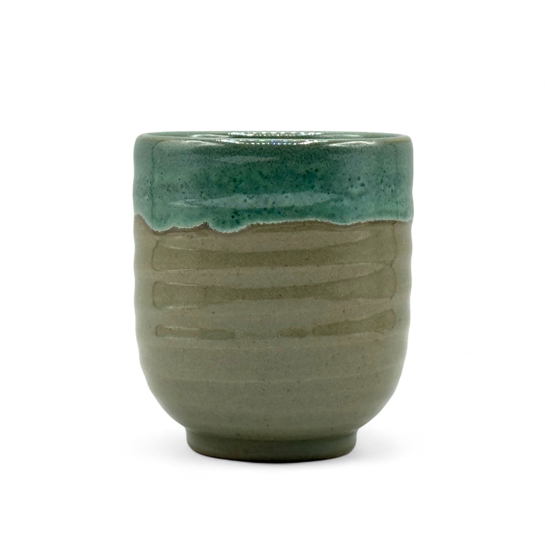 Kama-ryu Green Mino-yaki Yunomi - Japanese Teacup