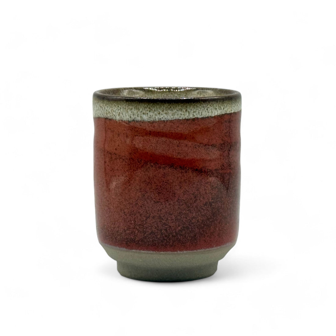 Tetsu Red Mino-yaki Yunomi - Japanese Teacup