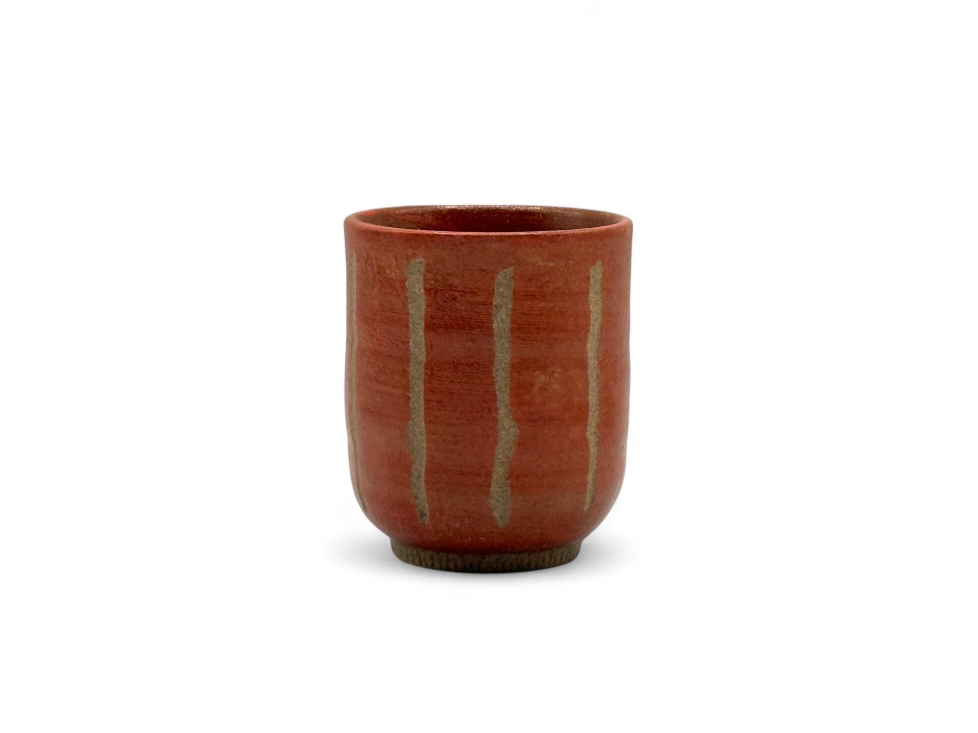 Kodai Tokusa Red Mino-yaki Yunomi - Japanese Teacup