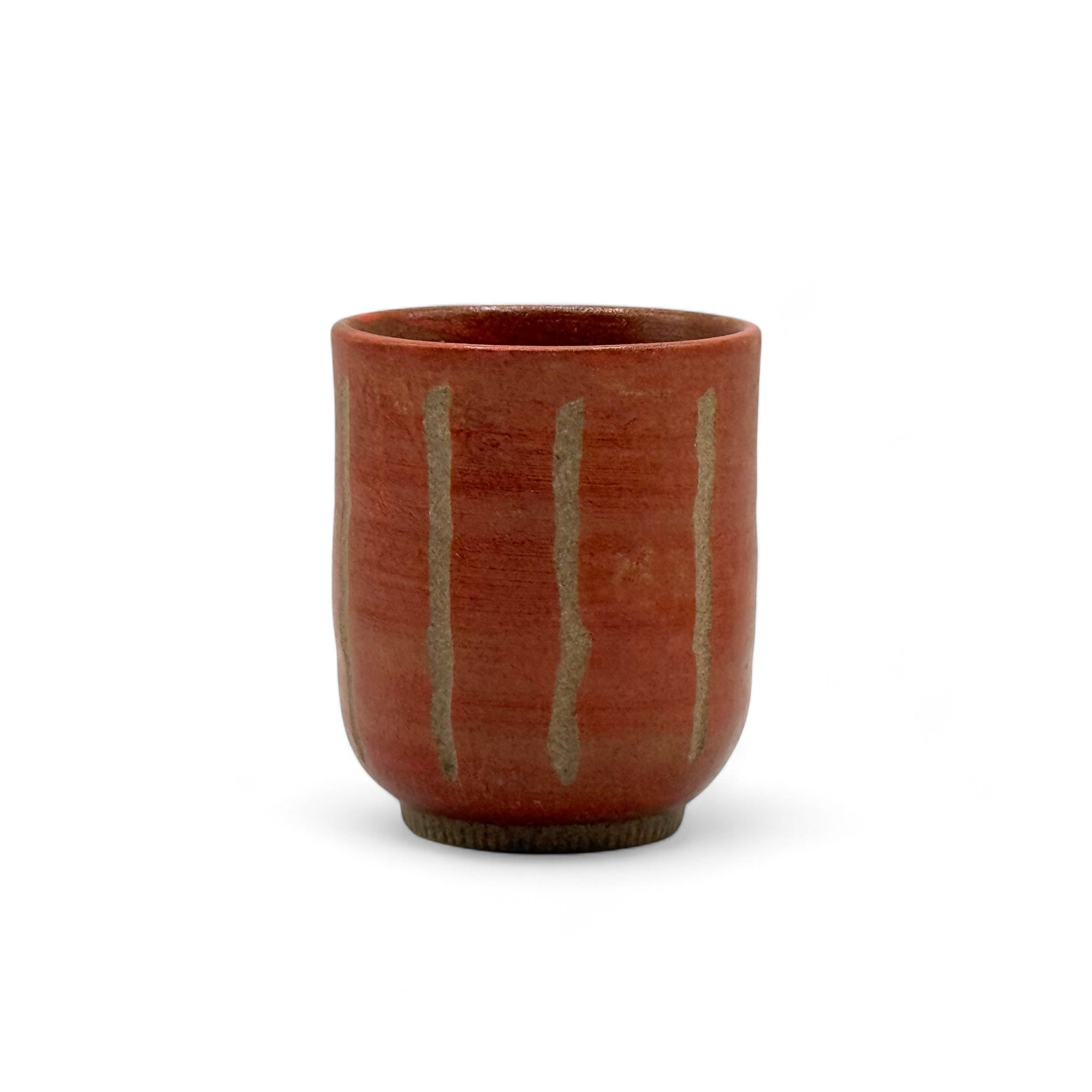 Kodai Tokusa Red Mino-yaki Yunomi - Japanese Teacup