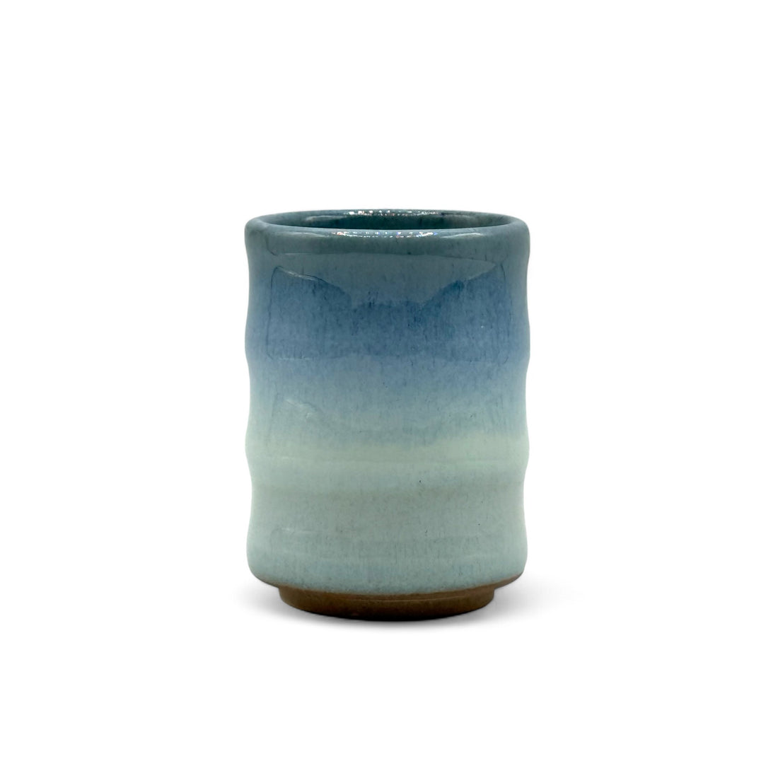 Ranyu Nagashi Blue Mino-yaki Yunomi - Japanese Teacup