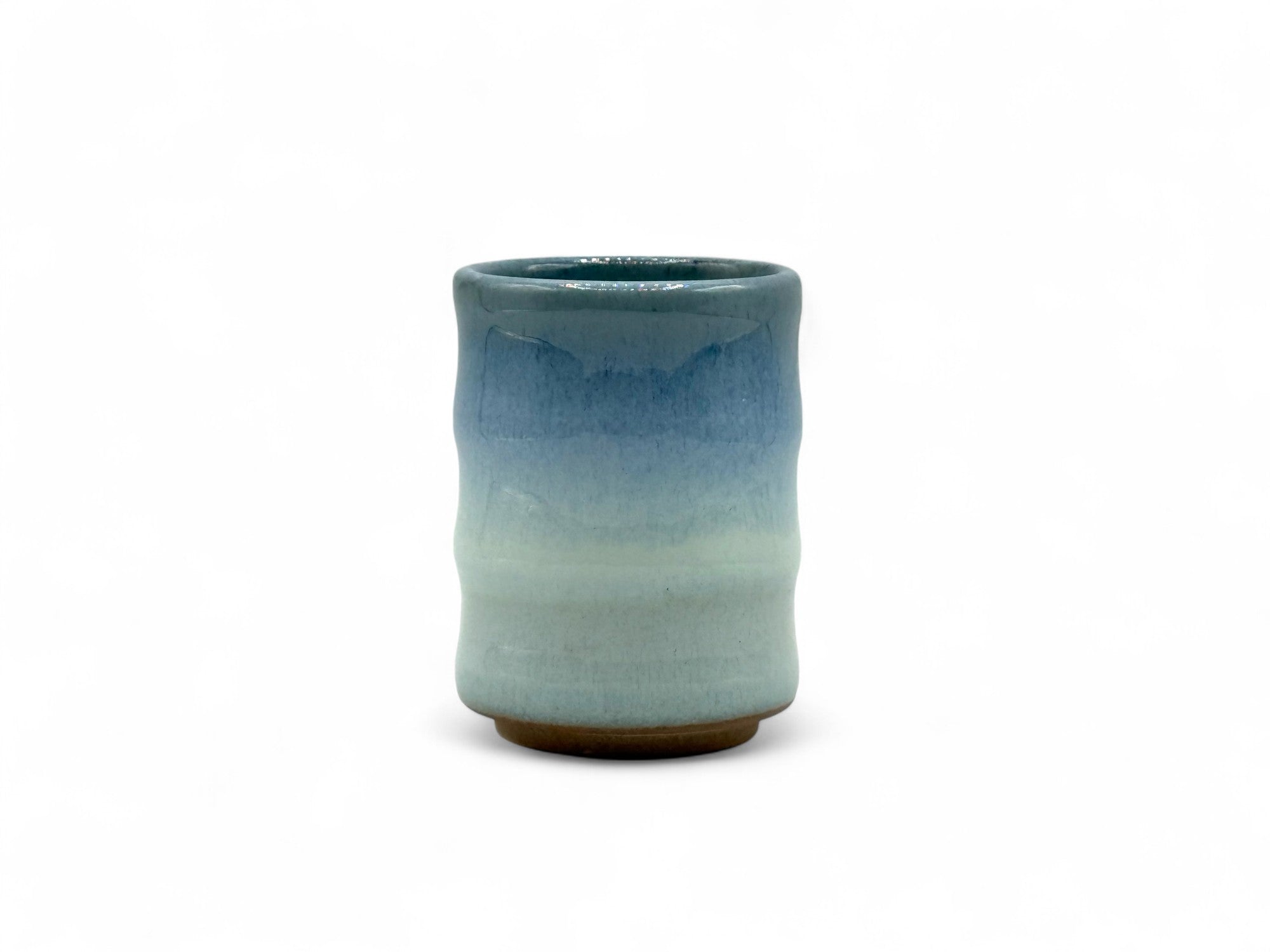 Ranyu Nagashi Blue Mino-yaki Yunomi - Japanese Teacup