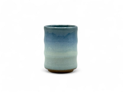 Ranyu Nagashi Blue Mino-yaki Yunomi - Japanese Teacup