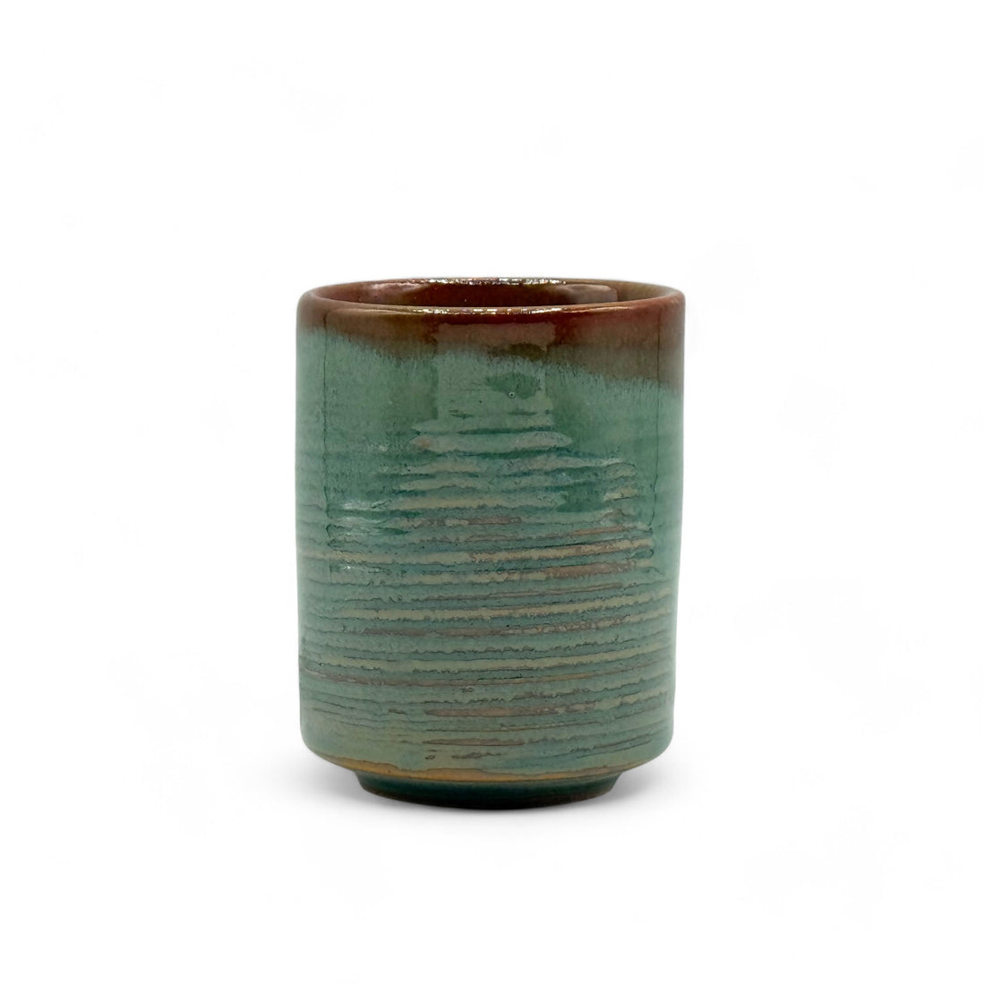 Midori Ao Green Mino-yaki Yunomi - Japanese Teacup