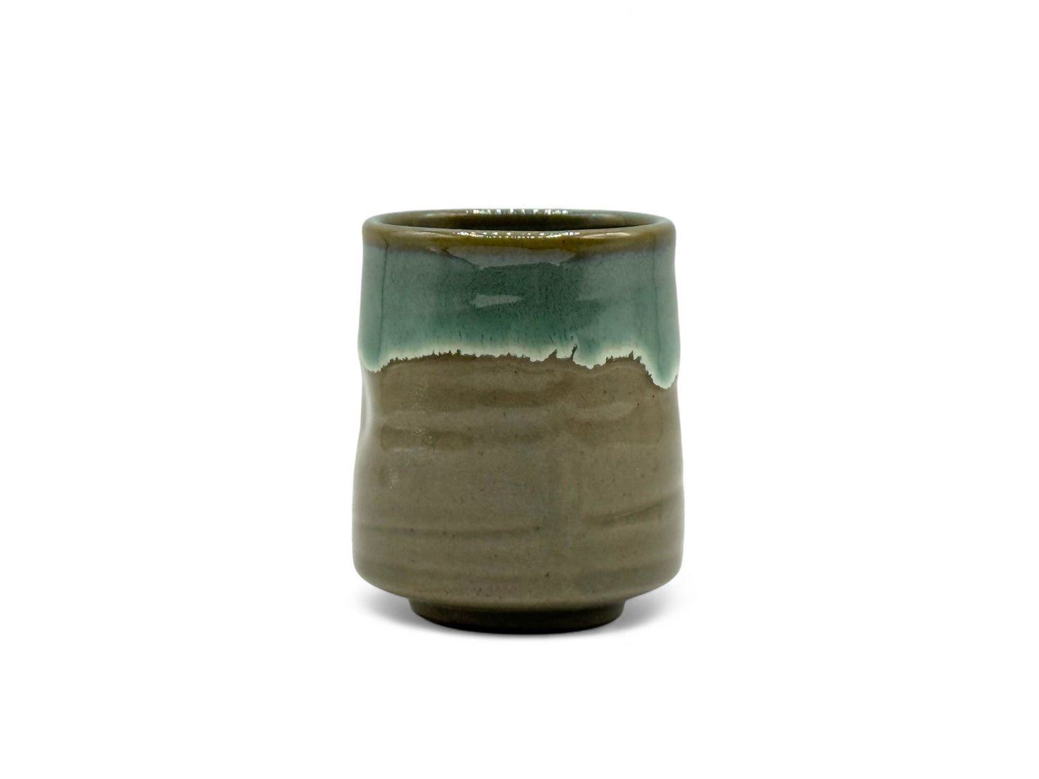 Kin Kama-ryū Green Mino-yaki Yunomi - Japanese Teacup