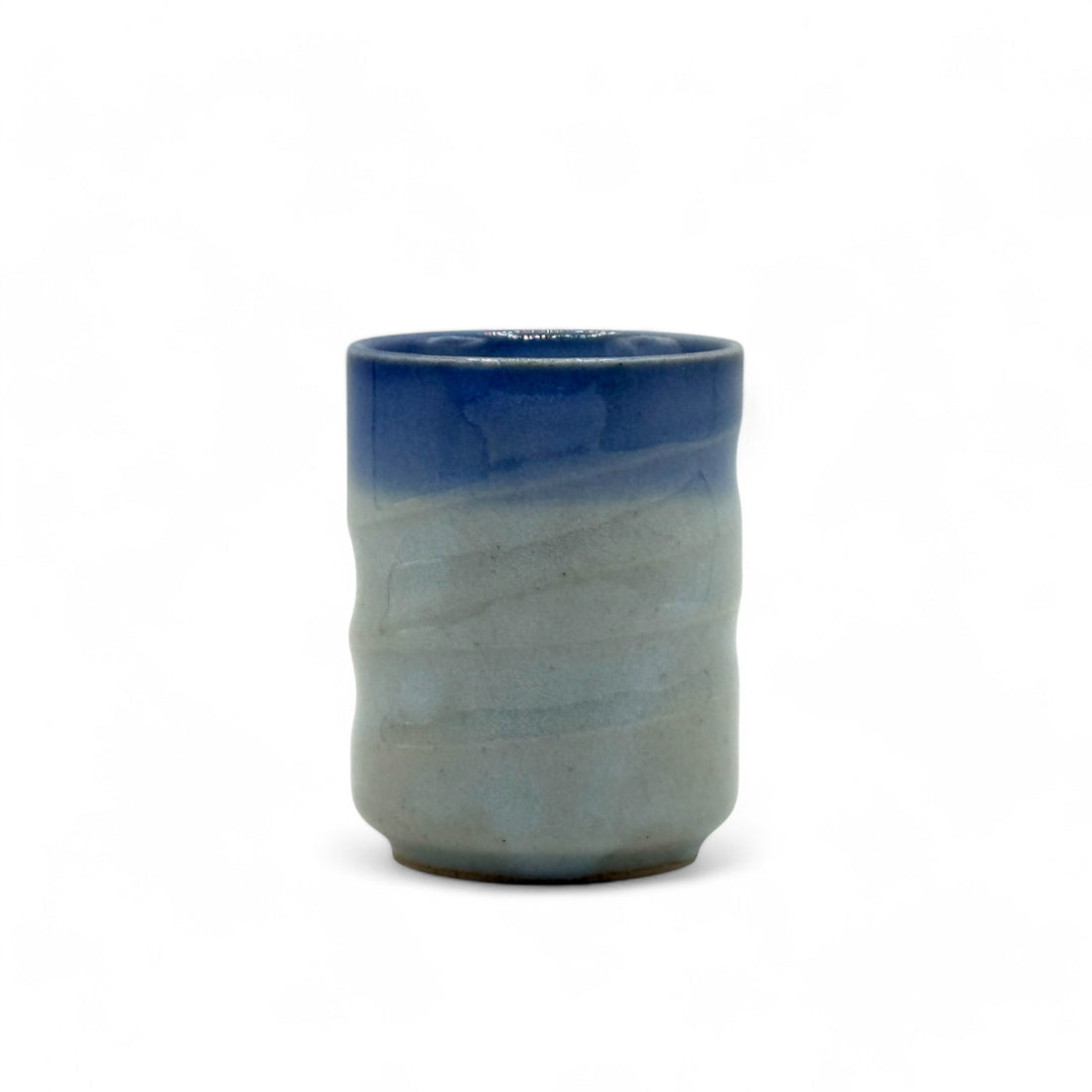 Aobuchi Blue Mino-yaki Yunomi - Japanese Teacup