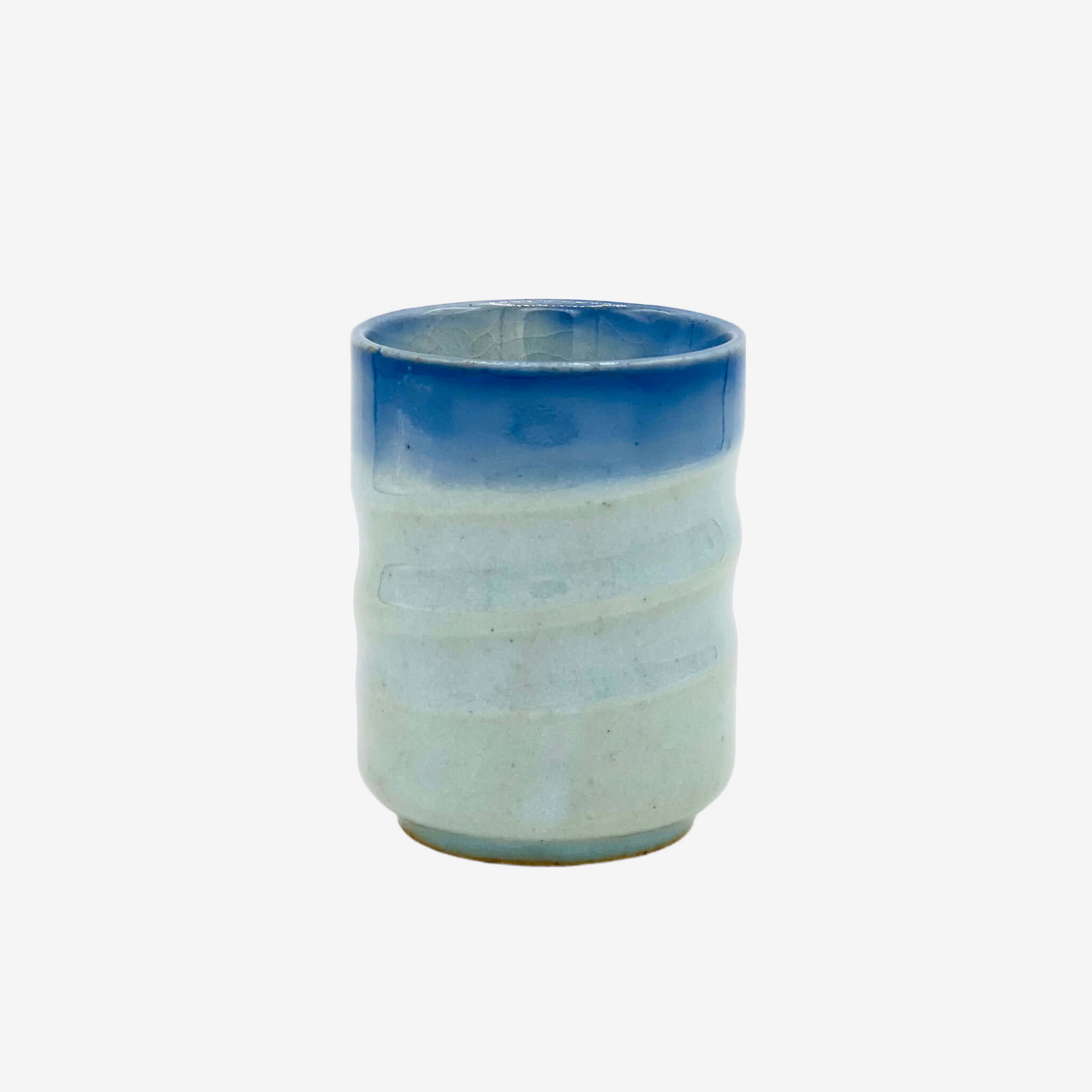 Aobuchi Blue Yunomi - Japanese Teacup Teaware Inoue Tea