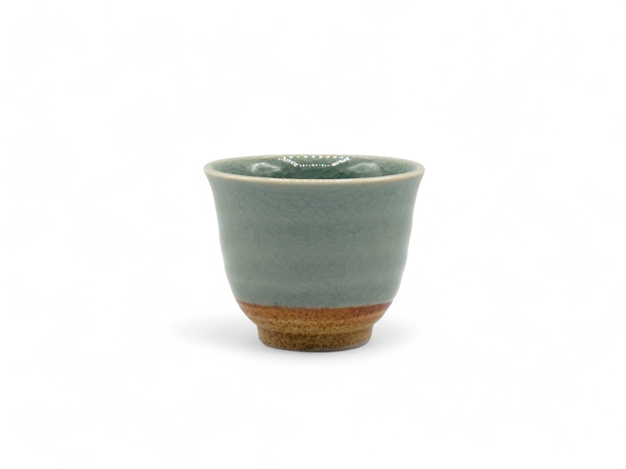 Seiji Celadon Green Tall Mino-yaki Yunomi - Japanese Sencha Teacup