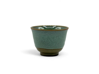 Kin Kama Green Mino-yaki Yunomi - Japanese Sencha Teacup