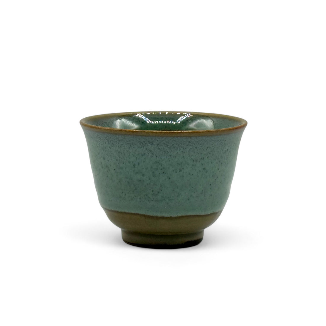 Kin Kama Green Mino-yaki Yunomi - Japanese Sencha Teacup