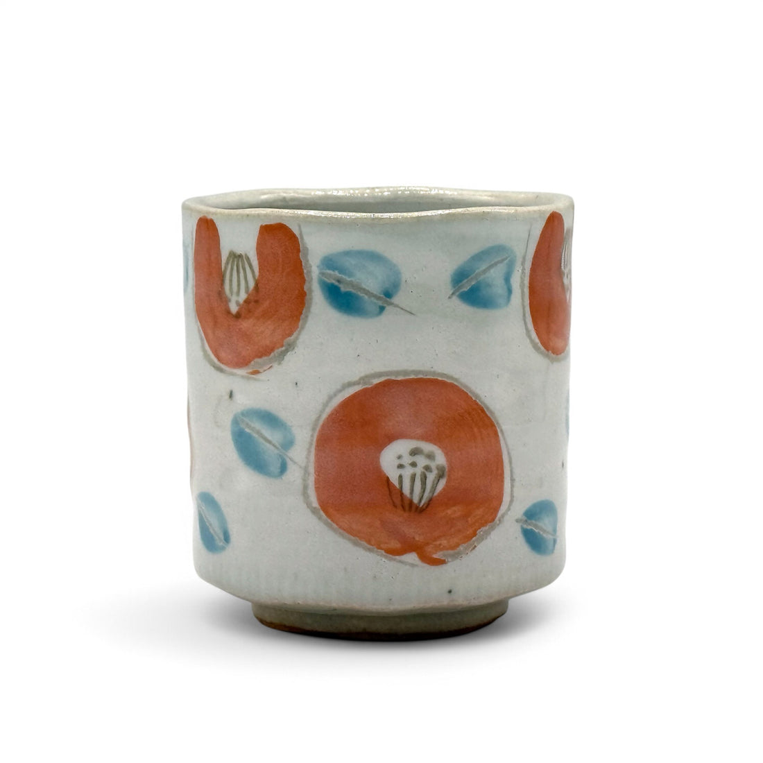 Hana Gray Mino-yaki Yunomi by Kimura - Japanese Teacup