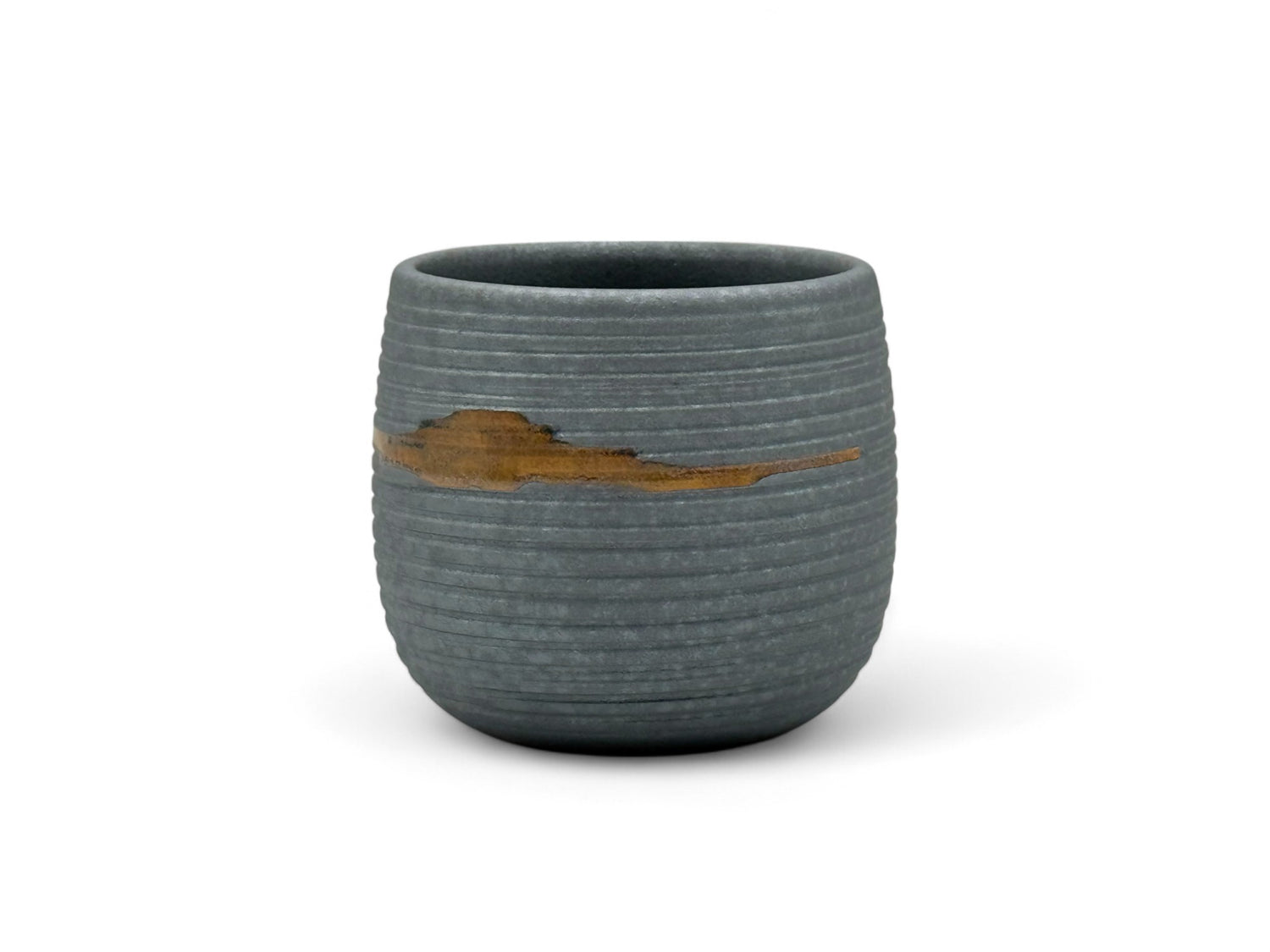 Kumo Sendan Gray Mino-yaki Yunomi - Japanese Teacup