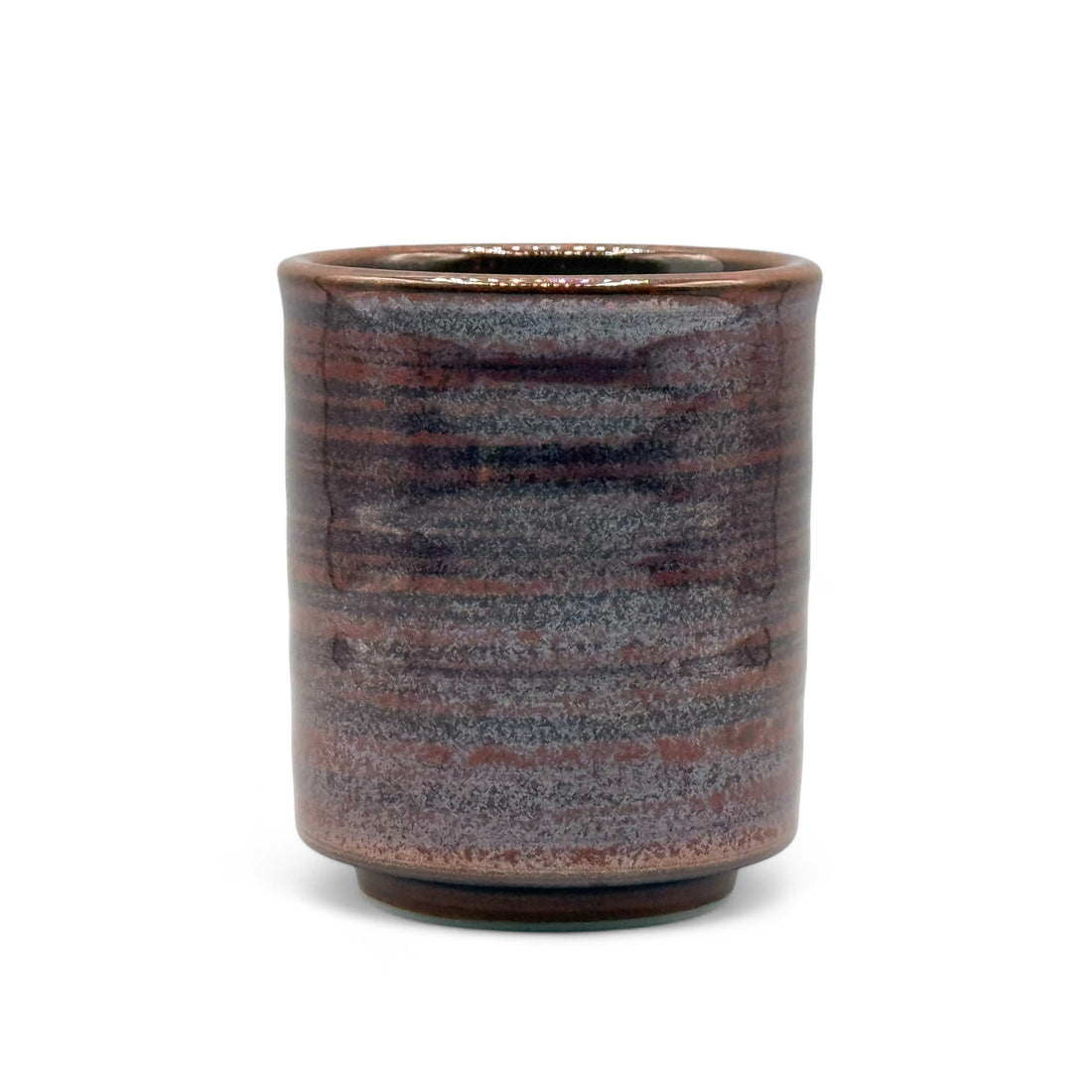 Tessha Iron Red Oki Mino-yaki Yunomi - Japanese Teacup