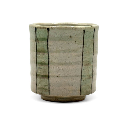 Matori Tokusa Green Mino-yaki Yunomi by Kimura - Japanese Teacup