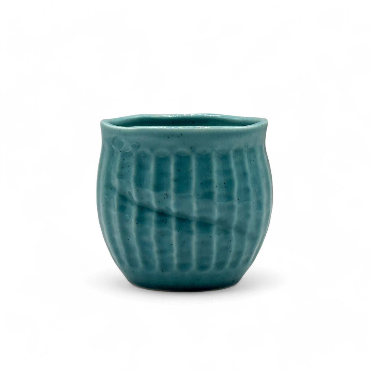 Takoizu Blue Mino-yaki Yunomi by Akira Izumi - Japanese Teacup