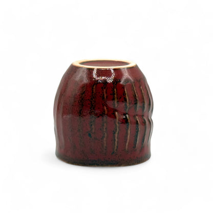 Shun Red Mino-yaki Yunomi by Akira Izumi - Japanese Teacup