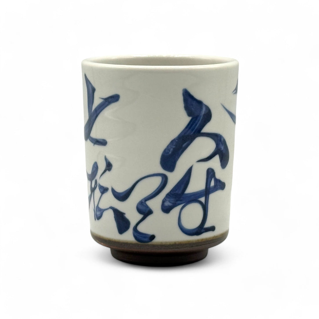 Brushstroke White Mino-yaki Yunomi - Japanese Teacup