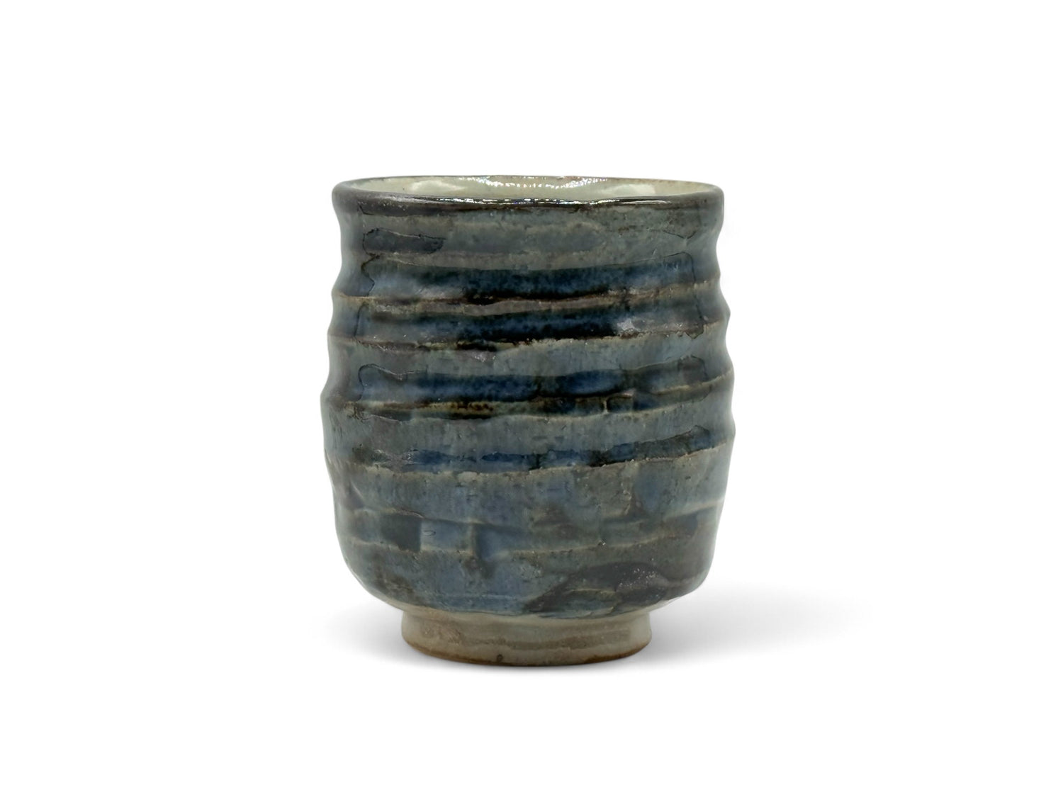 Yohen Moss Blue Mino-yaki Yunomi - Japanese Teacup