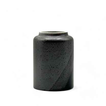 Kimura Black Shigaraki-yaki Yunomi - Japanese Teacup