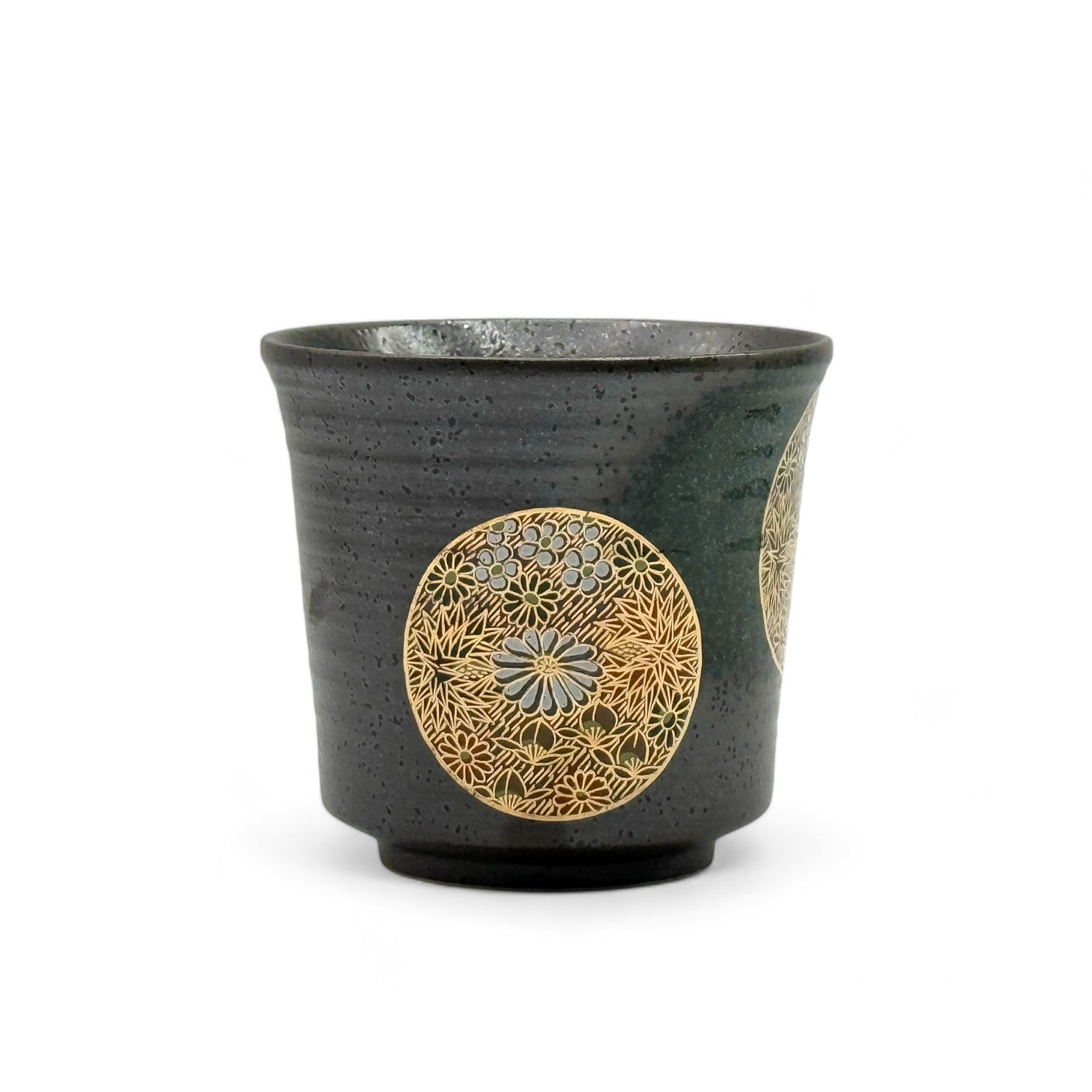 Kinkazume Black Kutani-yaki Mug- Japanese Tea Mug