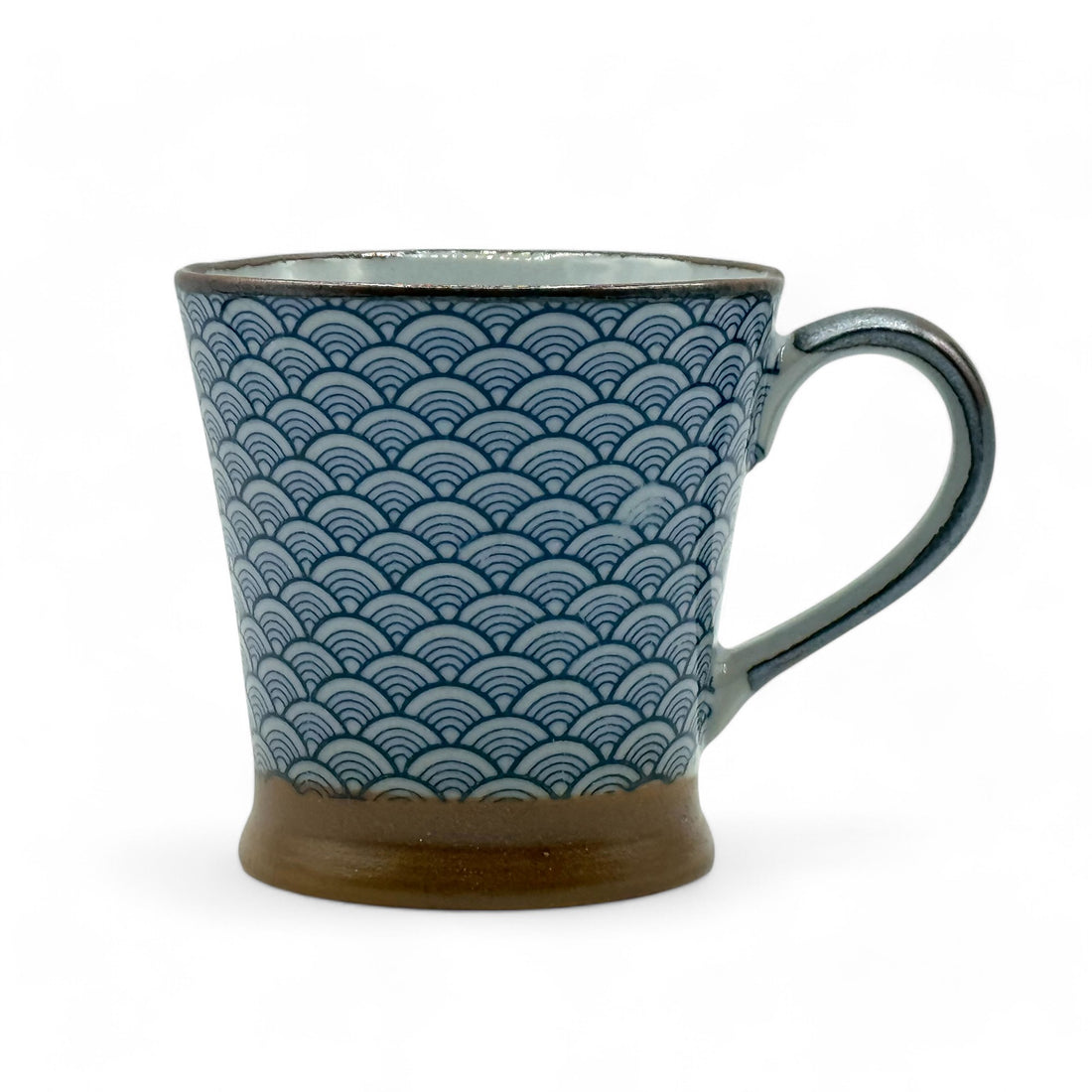 Komon Blue Mino-yaki Mug - Japanese Tea Mug