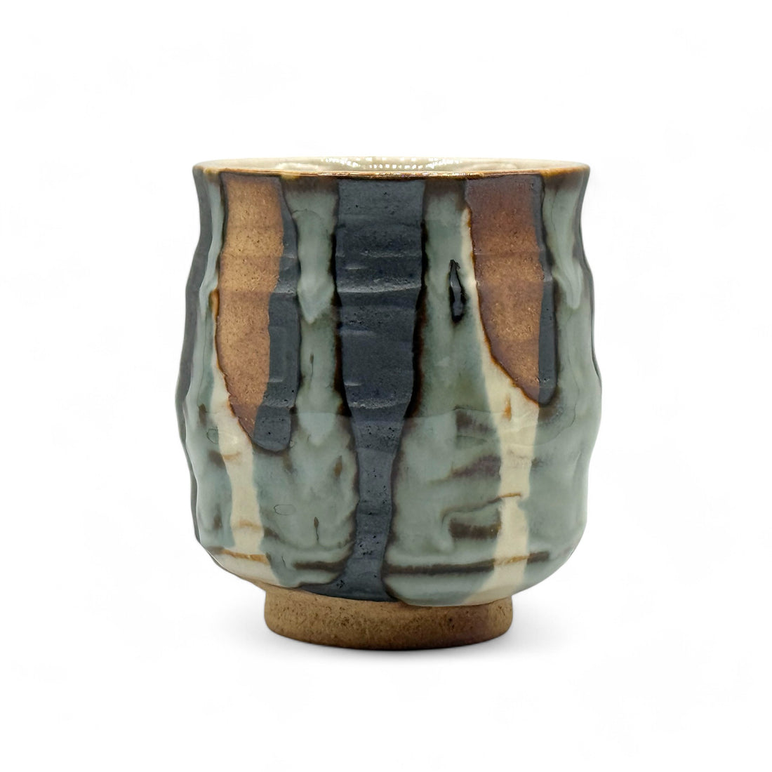 Suna Mozaiku Brown Mino-yaki Yunomi by Kimura - Japanese Teacup