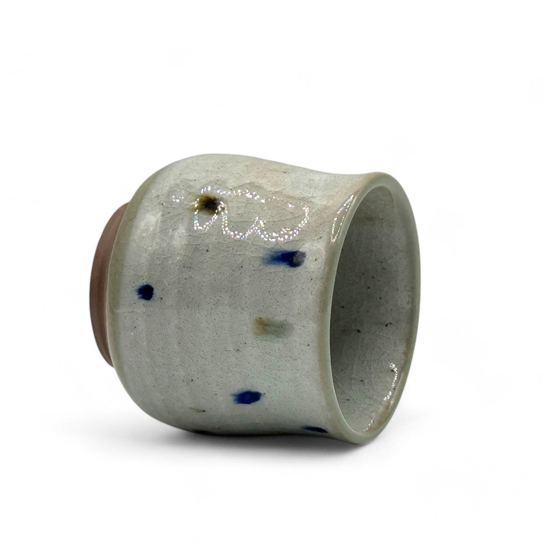 Kohiki Mizutama Gray Mino-yaki Yunomi - Japanese Teacup