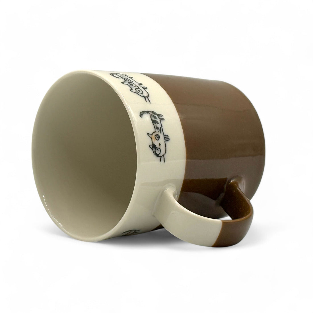 Neko Cat Kazoku Brown Lightweight Mug - Japanese Tea Mug