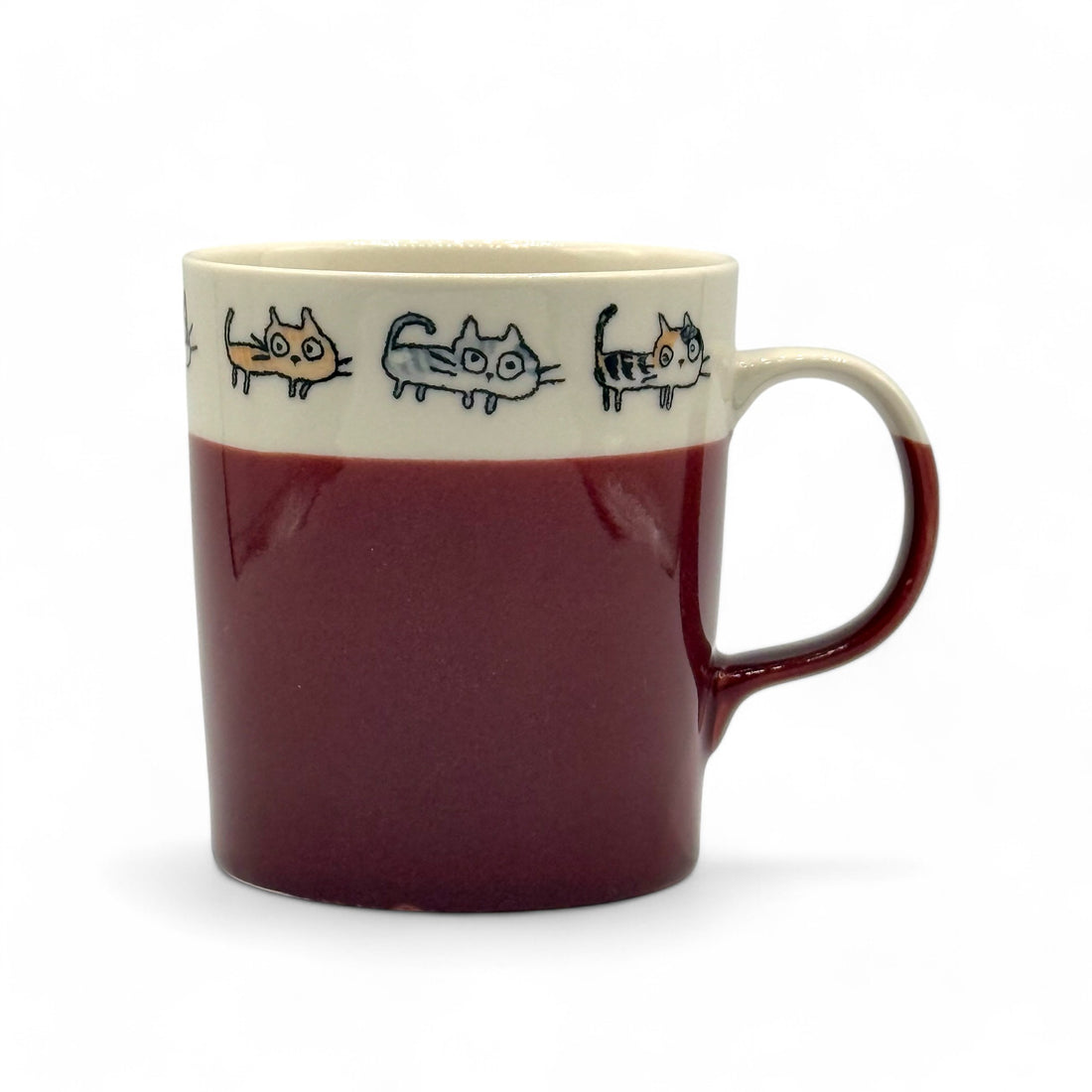 Neko Cat Kazoku Red Lightweight Mug - Japanese Tea Mug