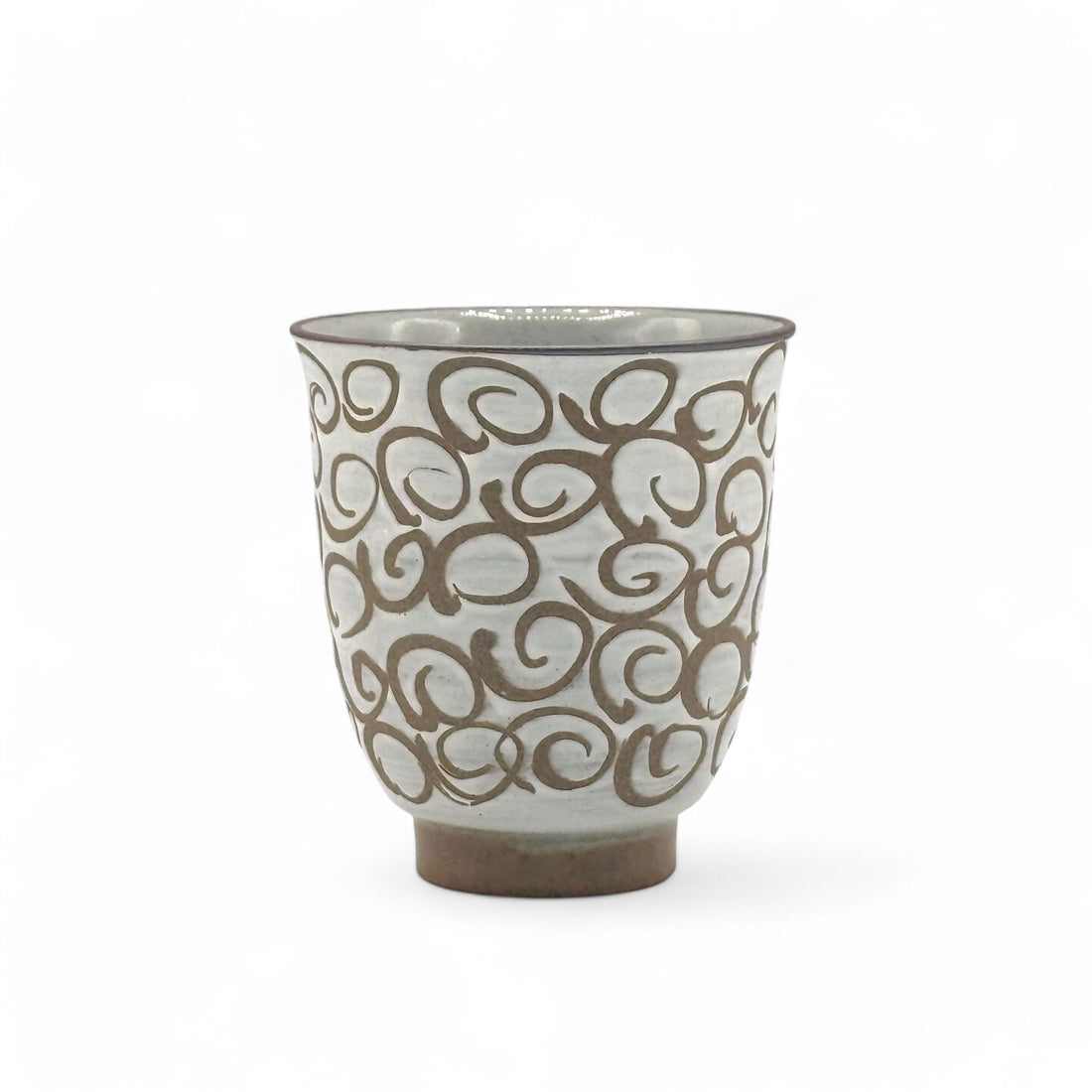 Hasui Arabesque White Hasami-yaki Yunomi - Japanese Teacup