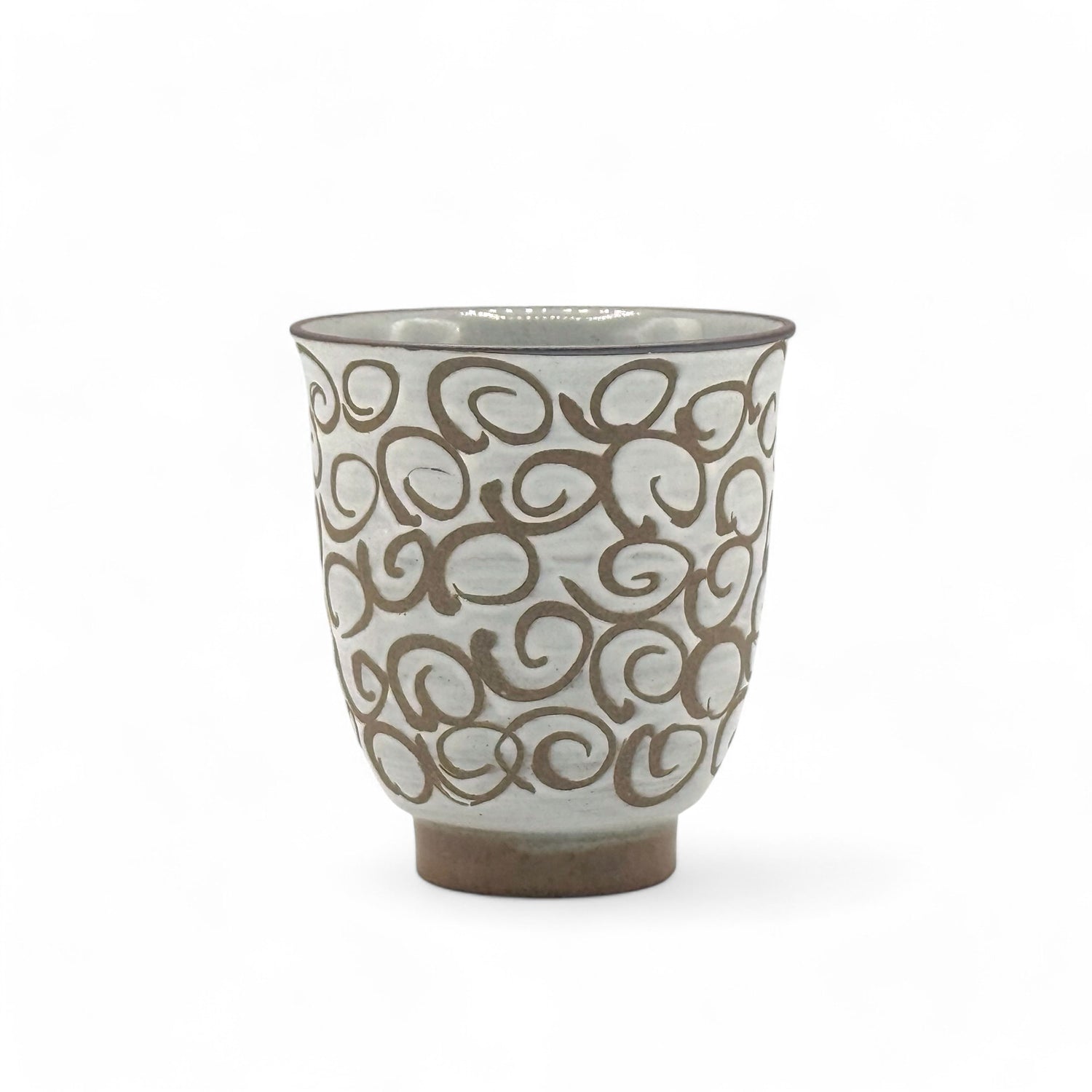 Hasui Arabesque White Hasami-yaki Yunomi - Japanese Teacup