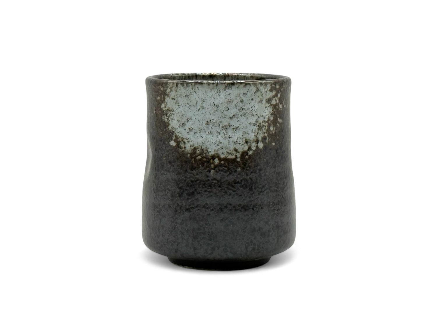 Hakumu Moss Black Mino-yaki Yunomi - Japanese Teacup