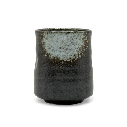 Hakumu Moss Black Mino-yaki Yunomi - Japanese Teacup