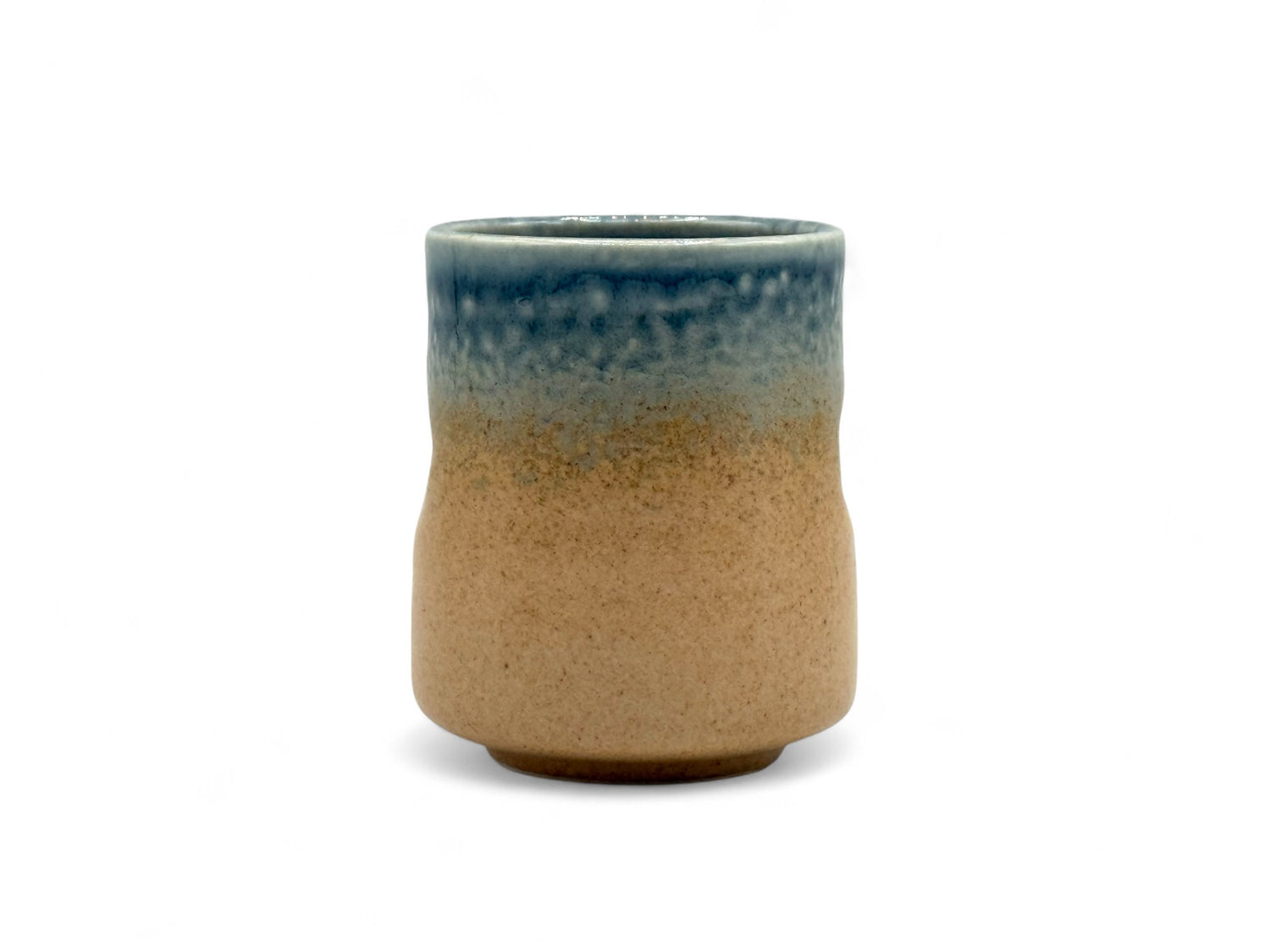 Ao Nagashi Sand Mino-yaki Yunomi - Japanese Teacup