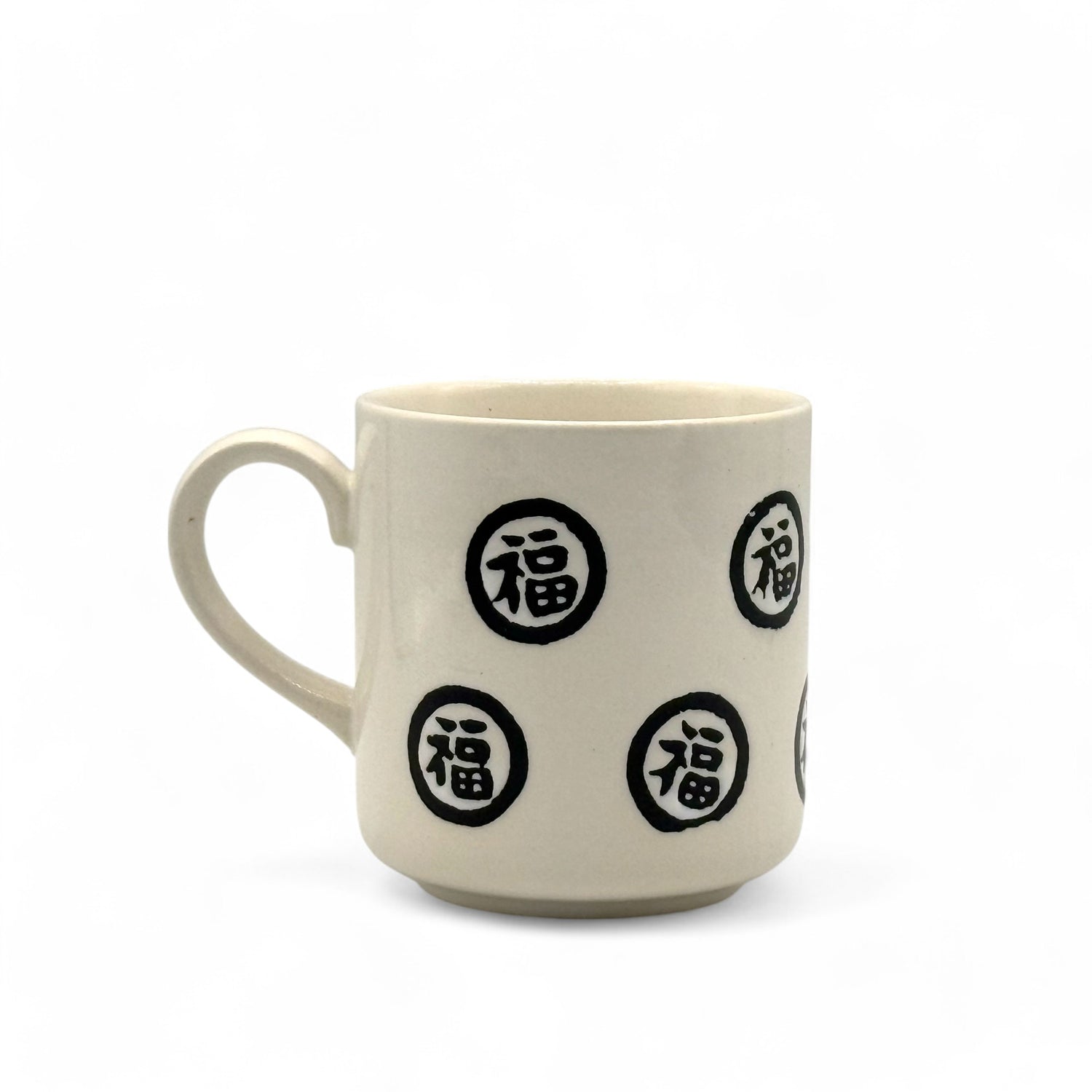 Shukufuku White Cat Mug - Japanese Tea Mug