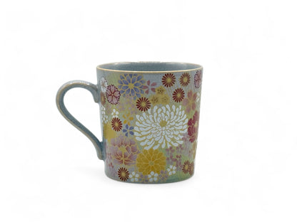 Matsuri Chrysanthemum Gray Mug - Japanese Tea Mug